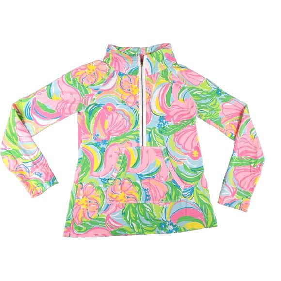 Lilly Pulitzer Tops - Lilly Pulitzer Skipper Popover Coat Jacket Women Small 1/2 Zip Floral